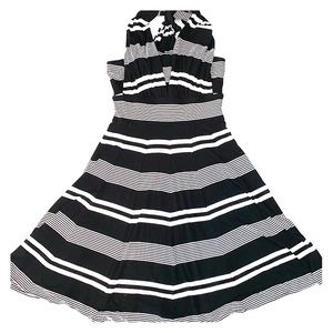 WHBM: Black & white stripe convertible dress